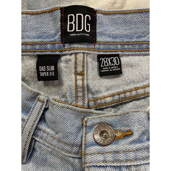 BDG Jeans Men's 28x27 Patchwork Urban Outfitters Dad Slim‎ Taper Fit Streetwear - Picture 5 of 6
